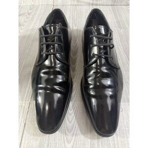 Versace Collection Derby Patent Leather Lace Up Shoes sz EU 44 US 11 color black